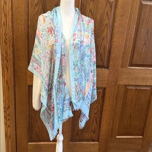 Talbots Soft Pastel Paisley Rectangular Multicolor Scarf Wrap NWT